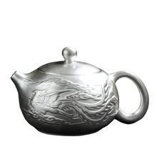 银壶陶瓷泡茶壶鎏银茶壶石瓢家用西施壶功夫银茶具一件批发速卖通