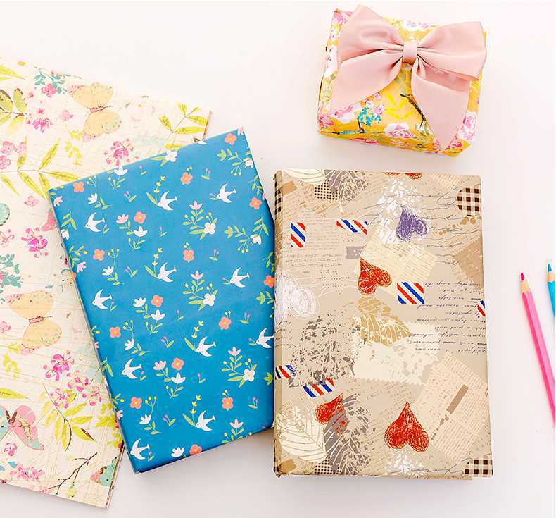 24张包书皮碎花防水书本包书膜书壳小清新学生diy手工包装纸