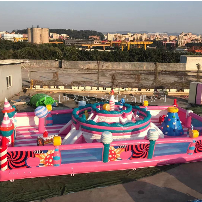 新款蛋糕充气城堡滑梯商场广场蹦蹦床淘气堡乐园儿童圆形气模