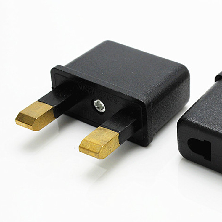 全铜方壳小英规转换插头 两脚小英规转接头 美规 澳规转插头黑白