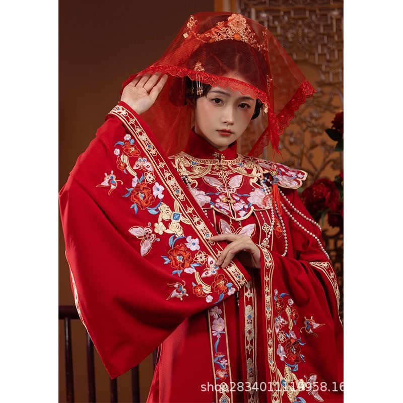 菲樊汉服女秋季新款中国风重工刺绣婚服嫁衣仙气古装-阿里巴巴