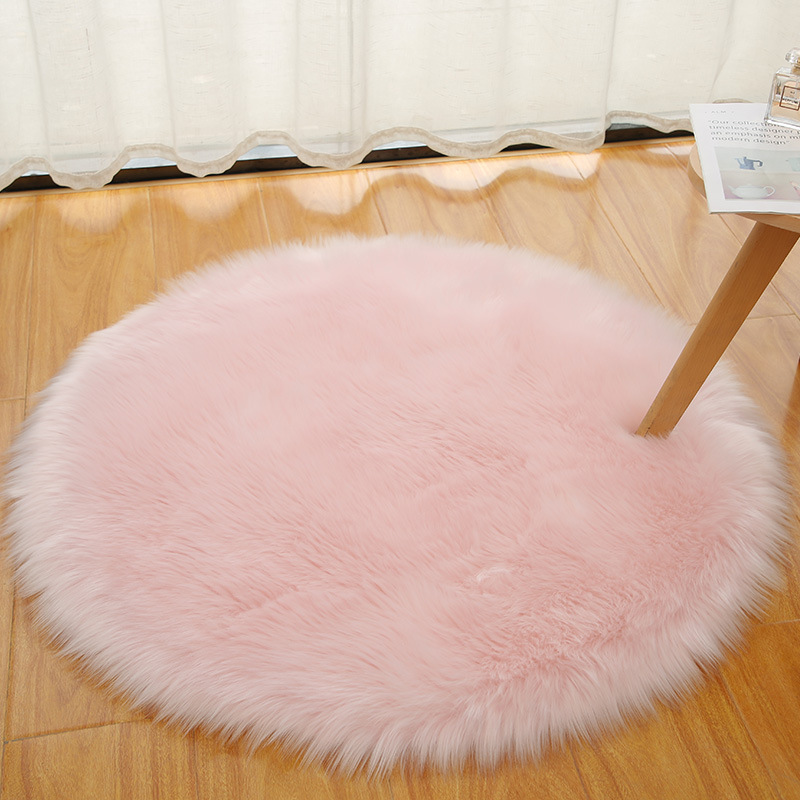 One Piece Dropshipping Plush round Carpet Floor Mat Wool-like Solid Color Simple round Pad Dressing Table Butterfly Chair Floor Mat