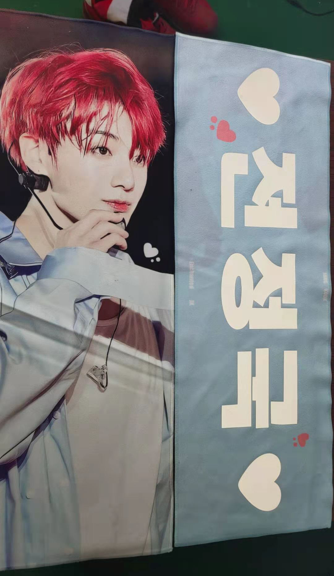 特典手幅韩站应援手幅绒布手幅白色夜光镭射魔法闪粉反光手幅