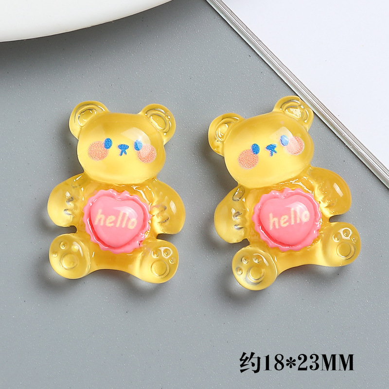 Cartoon Translucent Crystal Animal Cream Glue Phone Case DIY Material Handmade Hair Accessories Resin Accessories