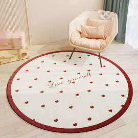 小清新花朵圆形地毯客厅茶几垫爬爬垫书房梳妆台转椅垫卧室床边毯