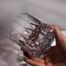 奢华高档k9水晶玻璃威士忌杯江户切子玻璃洋酒杯手工雕刻星芒杯水