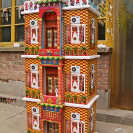 八仙楼二层三层登仙楼九泉别墅纸扎楼房纸活祭祀殡葬用品白事丧葬