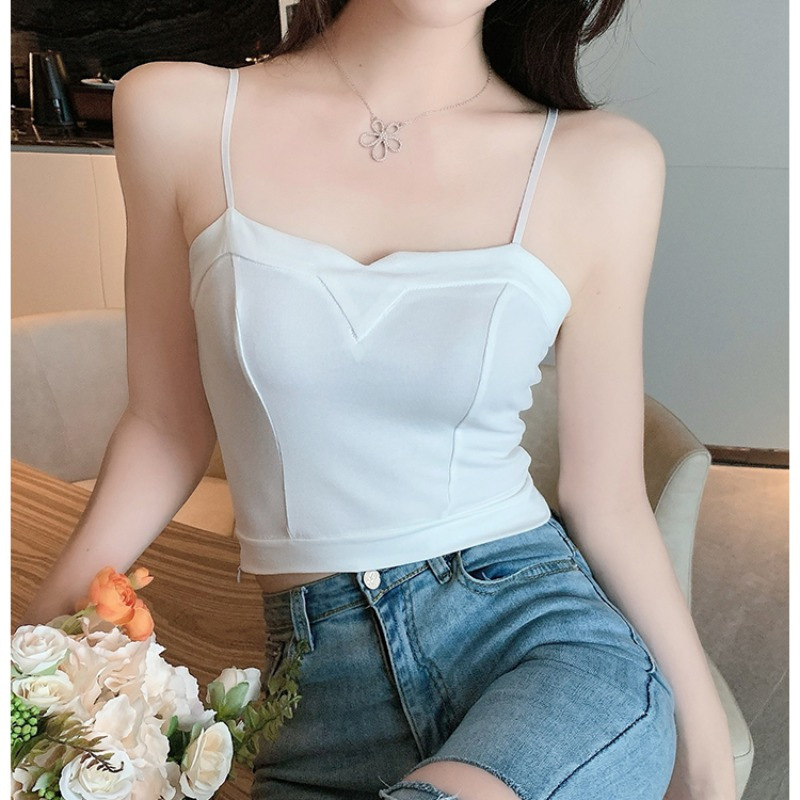 白色小吊带背心女夏季外穿性感时尚洋气内搭打底抹胸别致短款上衣