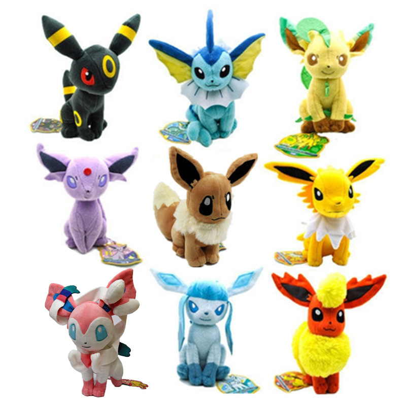 30cm伊布家族毛绒公仔 9款坐姿依布 大号12寸 依贝 伊贝玩具娃娃