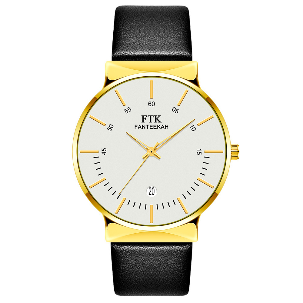 亚马逊爆款时尚男士手表 现货批发小三针表盘日历石英表男表