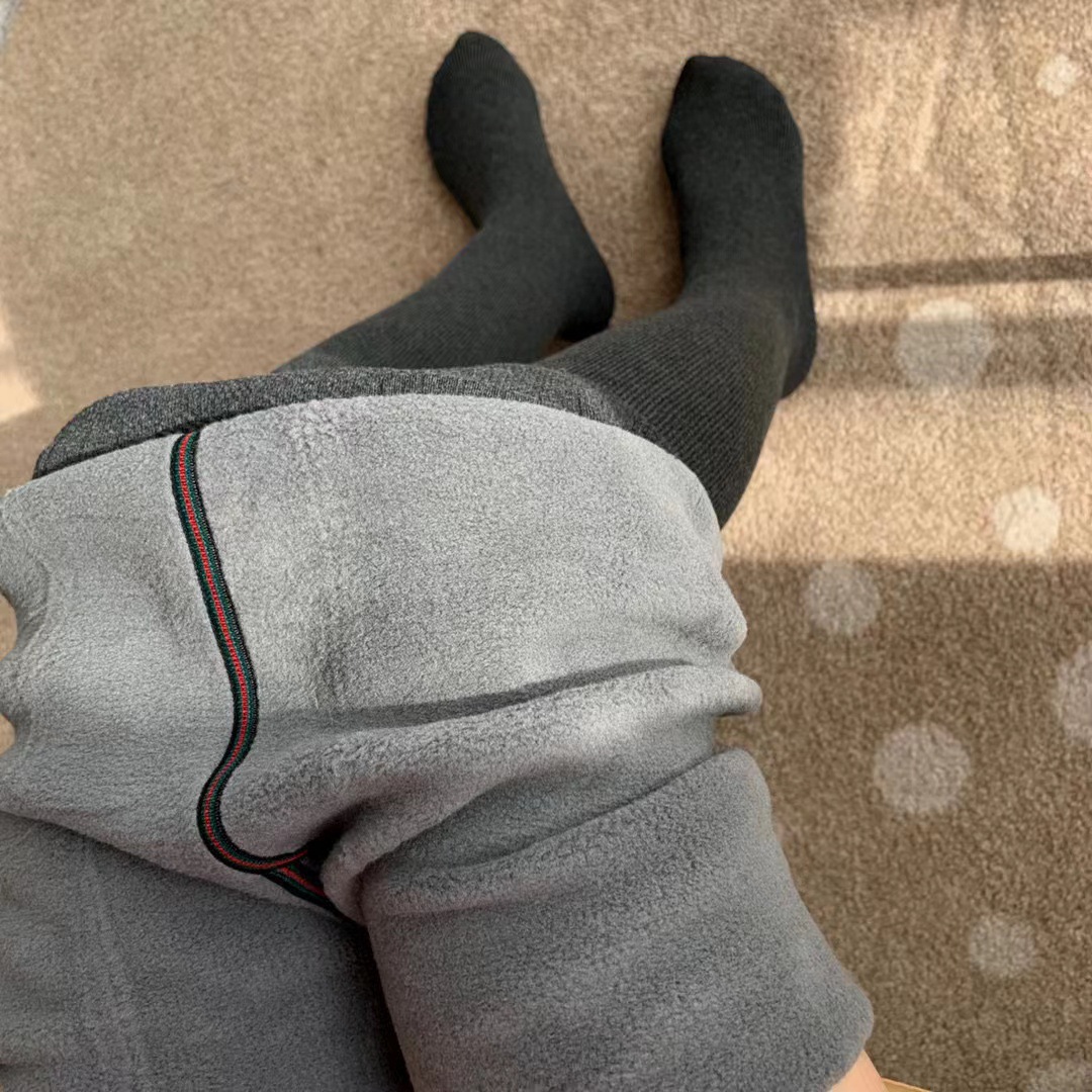 Japanese Suet Socks Fleece-lined Thick High Waist Leggings Pantyhose Autumn and Winter Slimming Women's Outer Wear Suet Pants High Version