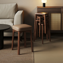 轻奢餐椅家用凳子实木椅子现代简约餐桌凳久坐舒服可叠放餐凳方凳