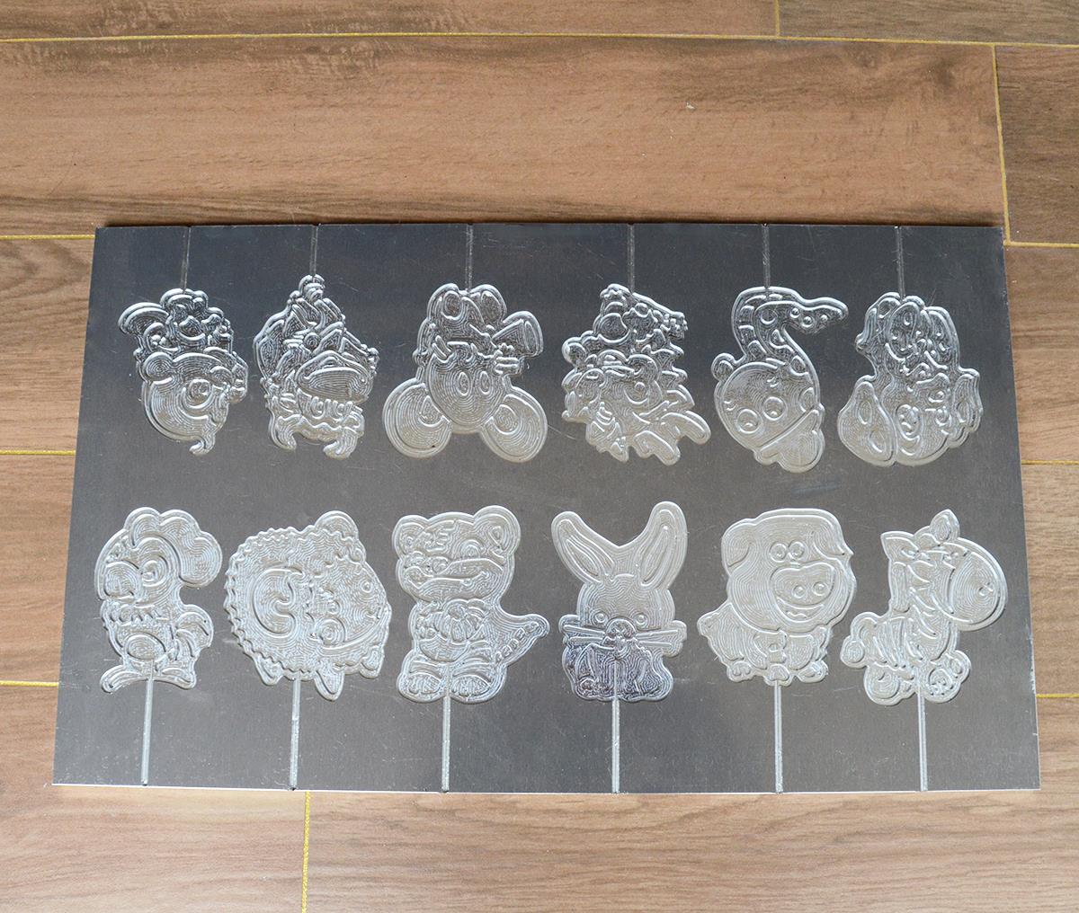 糖人模具糖画模板模具公园铝板广场12生肖大号摆摊糖人铝模具