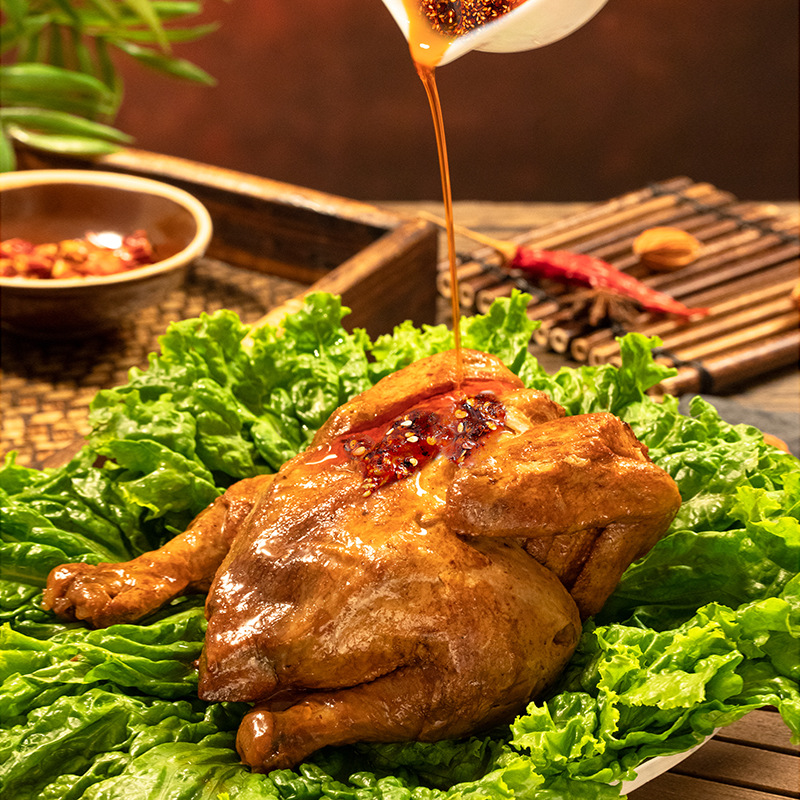 麻油鸡 500克山东滋补麻辣卤煮肉食非椒麻鸡整只真空熟食麻油鸡