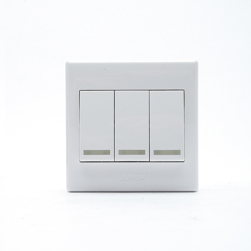 厂家供应俊朗开关m明装墙壁开关 86白色酒店家用开关单控双控现货