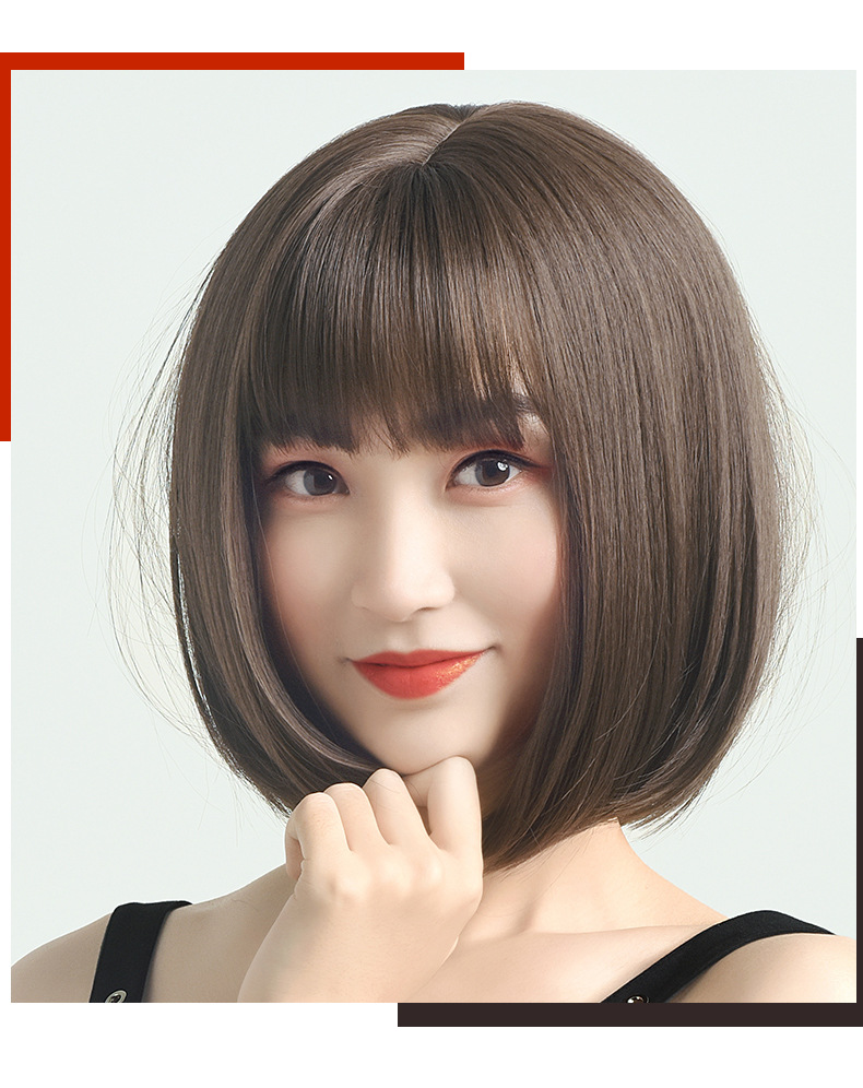 假发女短发圆脸全头套波波头短直发韩式女生仿真人发丝自然蓬松