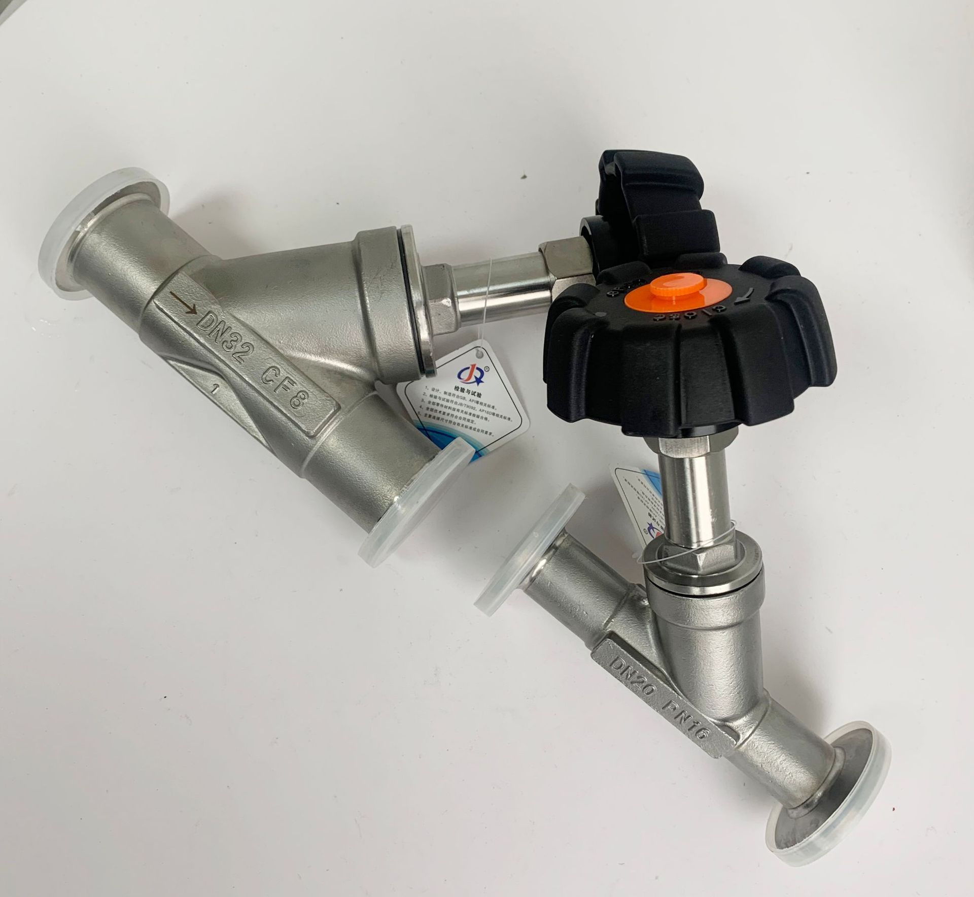 304不锈钢手动快装丝扣角座阀 316y型截止阀焊接法兰螺纹阀门