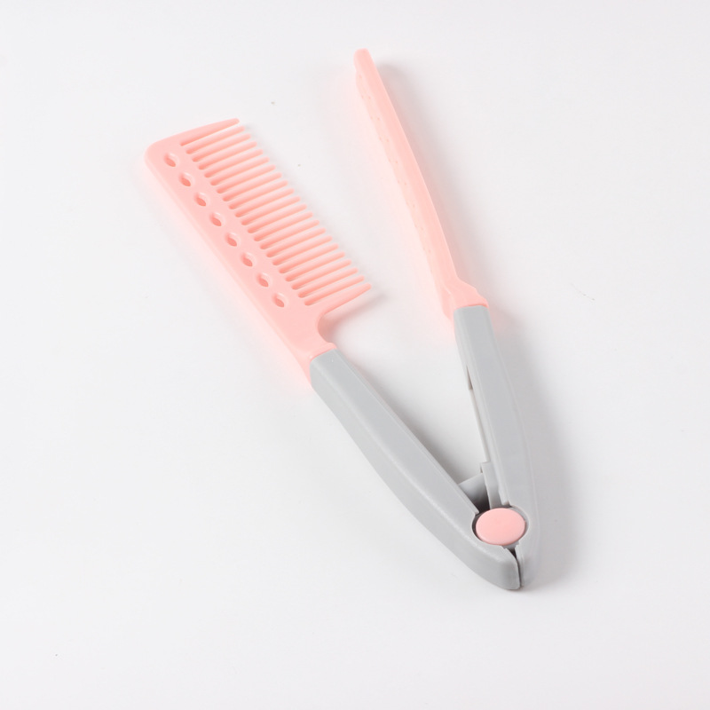 Hair Styling New V-Clip Design Hair Curling Comb Dual-Use Hairdressing Comb Straightening Comb