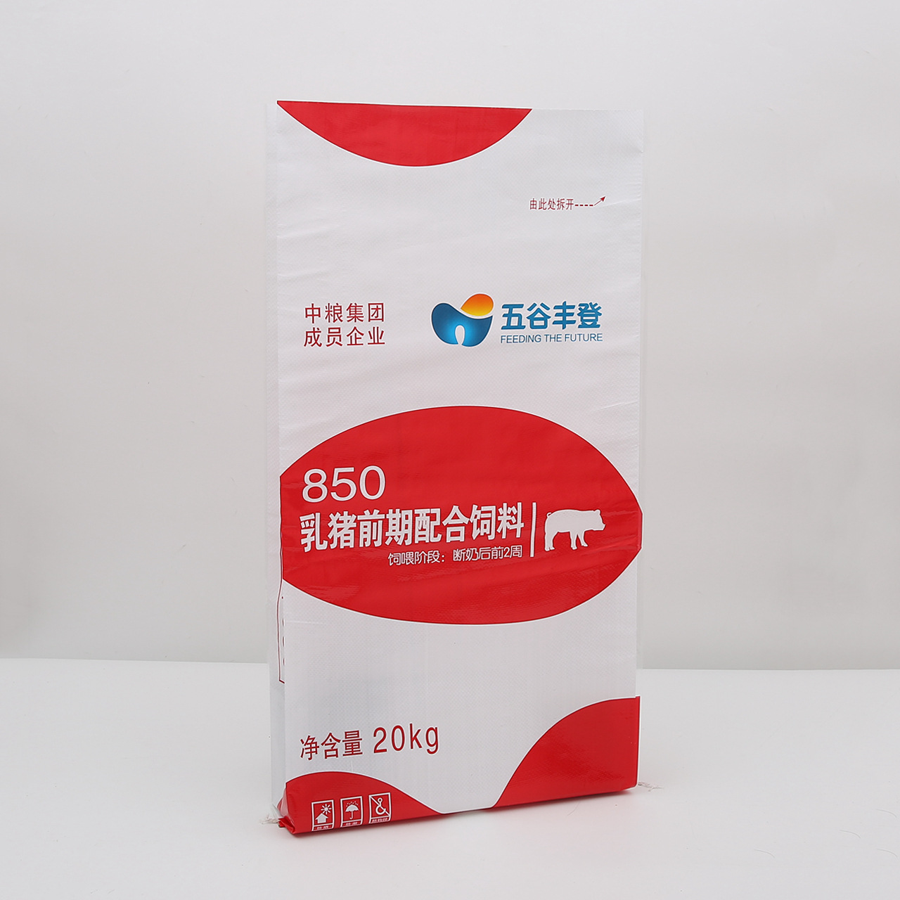 厂家定制乳猪前期配合饲料包装袋彩印pp塑料编织包装袋设计定做