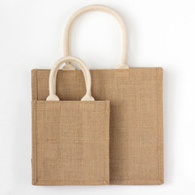黄麻包简易收纳购物袋A6环保手拎饭盒便当袋A4防水手提亚麻布袋子