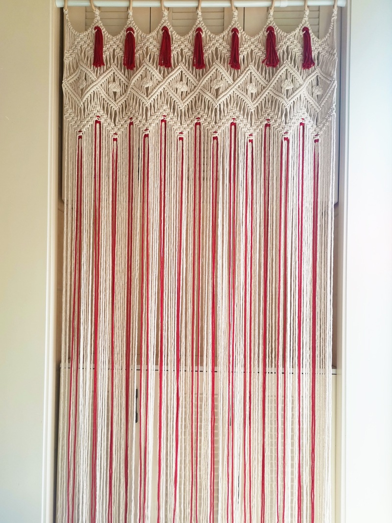 批发ins风编织门帘线帘隔断帘玄关门框装饰帘手工编织棉绳可移动