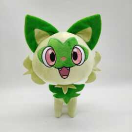 跨境新品sprigatito plush 精灵宝可梦周边 绿色新叶狐狸毛绒玩偶