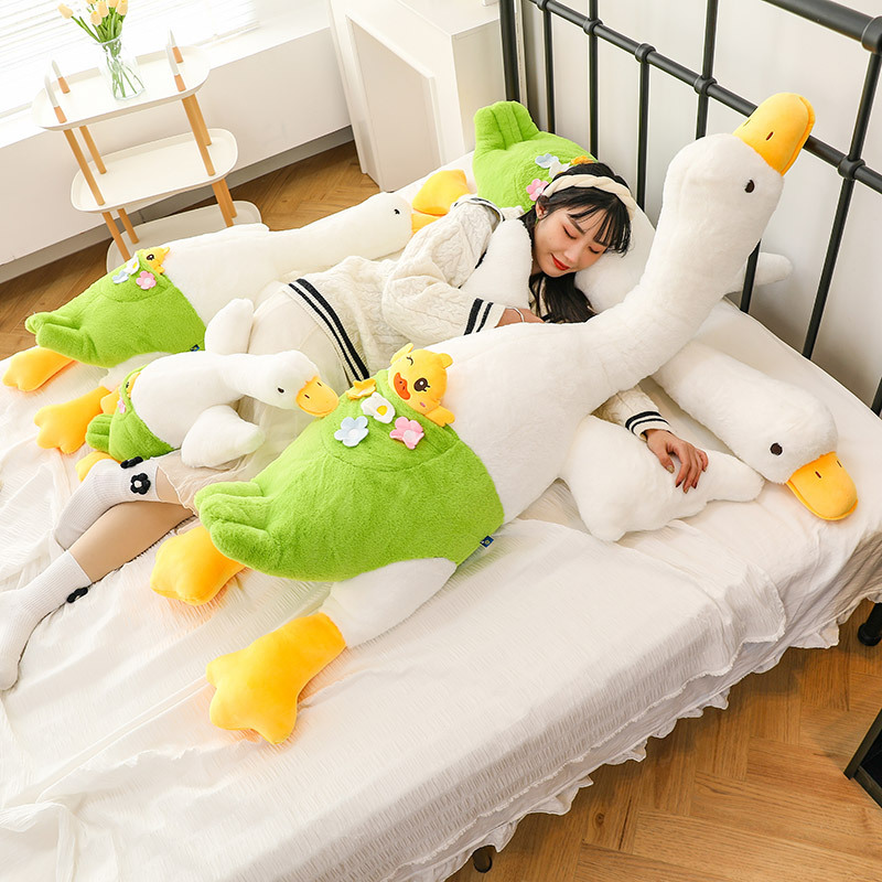 Cross-Border Big White Geese Sleeping Pillow Plush Toy Leg Clip Sleeping Pillow Female Ragdoll Child Comforter Toy Wholesale