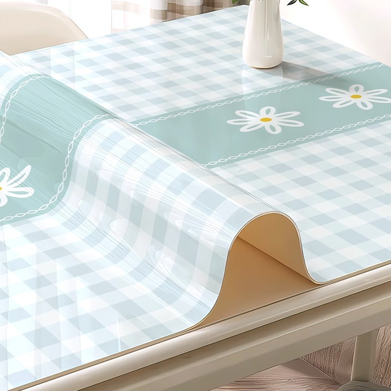 Soft Glass Table Mat Pvc Waterproof and Oil-Proof Disposable Anti-Scald Odorless Dining Table Desk Rectangular Tablecloth Coffee Table Tablecloth