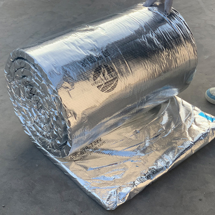 硅酸铝防火棉覆铝箔硅酸铝针刺毯排烟管道保温隔热陶瓷纤维毡