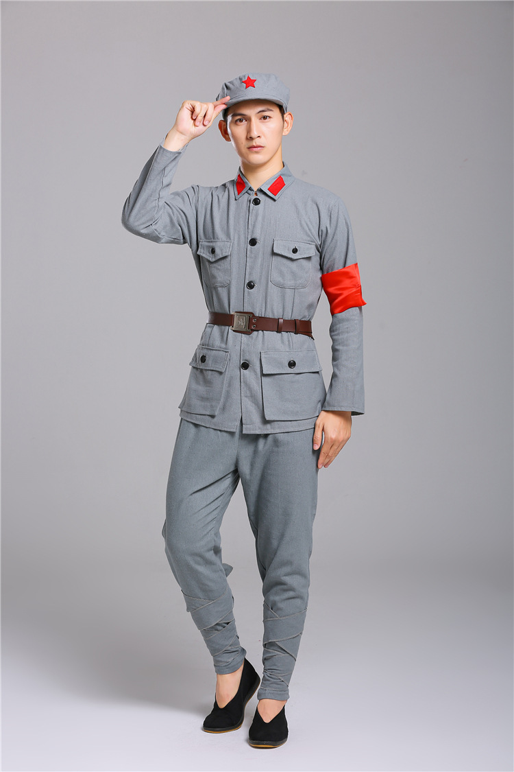 红军装成人红军演出服男女八路军抗战服装红卫兵儿童小红军表演服