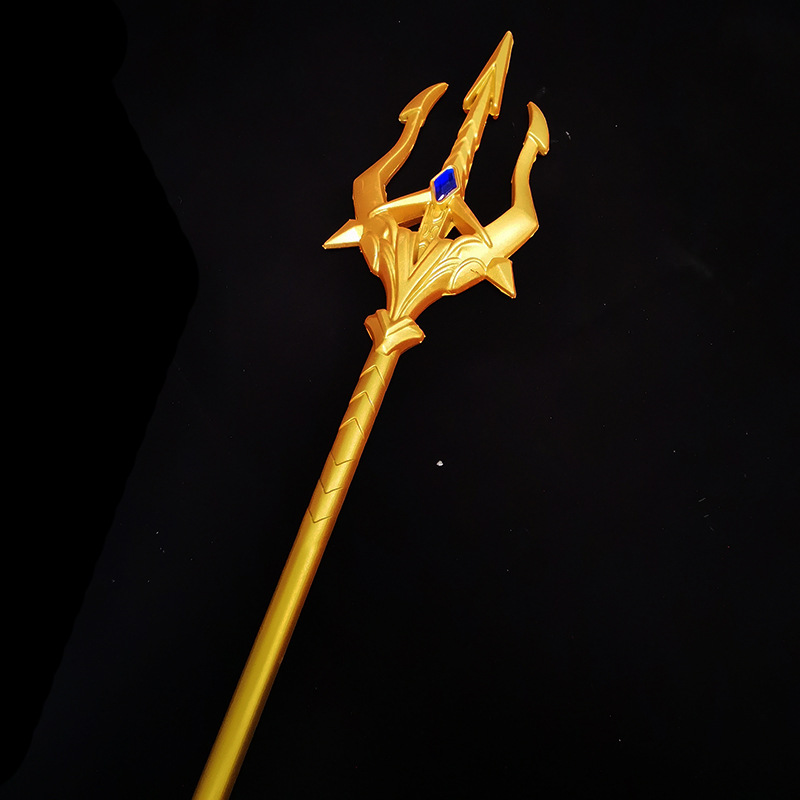 斗罗大陆周边pu一米大号唐三海神叉动画版三叉戟武器模型儿童玩具