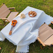户外野营蛋卷桌布露营民族风棉麻桌垫地垫北欧复古茶几装备野餐毯