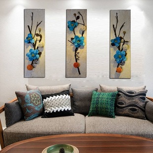 轻奢银杏叶金属壁饰客厅床头沙发背景墙玄关过道装饰挂件铁艺壁挂