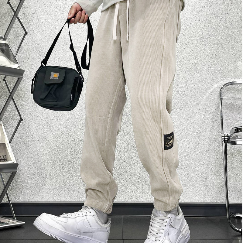 Pants Men's Spring and Autumn 2022 New Trousers Corduroy Casual Pants Loose Sports Fashion Brand Tappered Work Clothes Sweatpants Winter