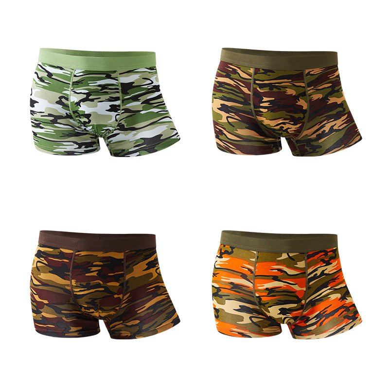 Camouflage Men's Underwear Modal Breathable Boxers Mid-Waist Printing Boxer Factory Direct Sales One Piece Dropshipping