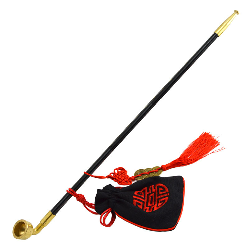 加长型大号黄铜旱烟袋锅子纪晓岚复古烟斗长烟杆舞台道具礼品可抽