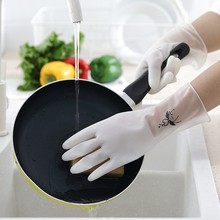 厨房家用清洁洗碗手套可印刷图案洗衣服女橡胶防水耐用乳胶