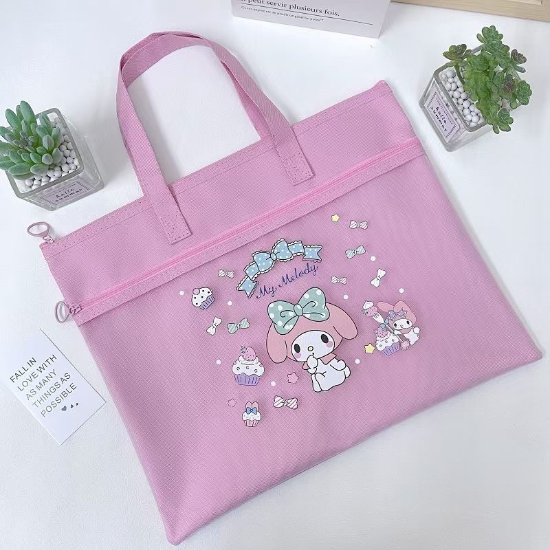 Foreign Trade Sanrio Clow M Portable Tuition Bag File Bag Big Ear Dog Melody Material Test Paper Buggy Bag Batch