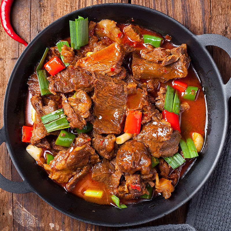 干锅驴肉500g加热即食红汤驴肉带皮酒店饭店餐饮特色菜半成品冷冻