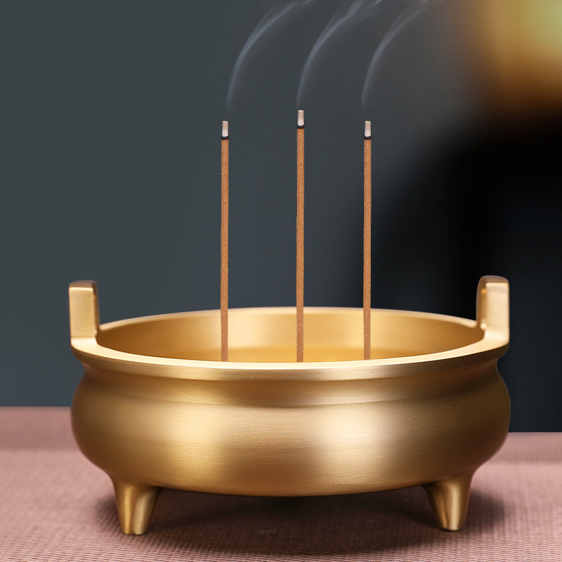 香炉上香香炉纯铜宣德炉家用室内供奉烧香炉铜冲耳炉三足鼎炉熏炉