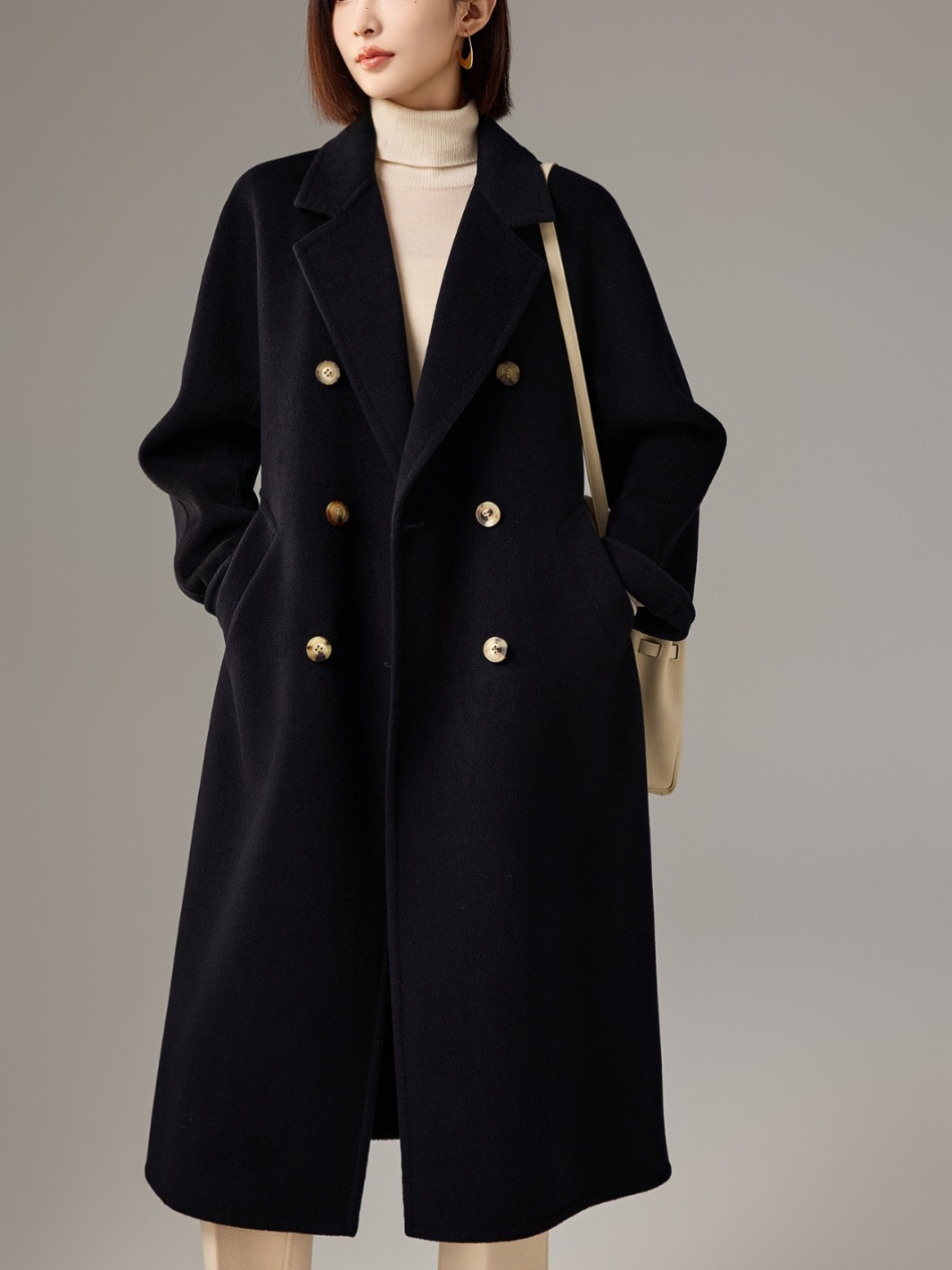 101801同款双面羊绒大衣女长款加厚高端羊毛呢外套高级感秋冬新款