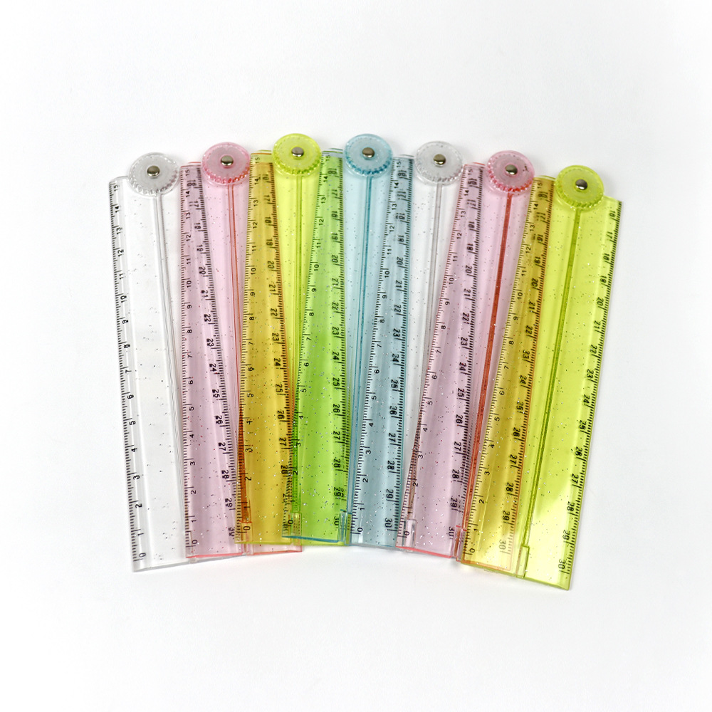 厂家批发日本创意文具30cm折叠尺多功能对折尺子学生文具礼品