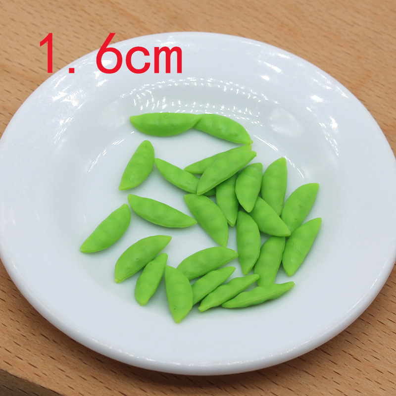 1.6cm super mini green pod vegetable food model diy phone case bento box earrings micro candy toy accessories