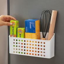 日本磁吸收纳盒冰箱侧面置物架磁铁免打孔壁挂式厨房保鲜膜储杨之