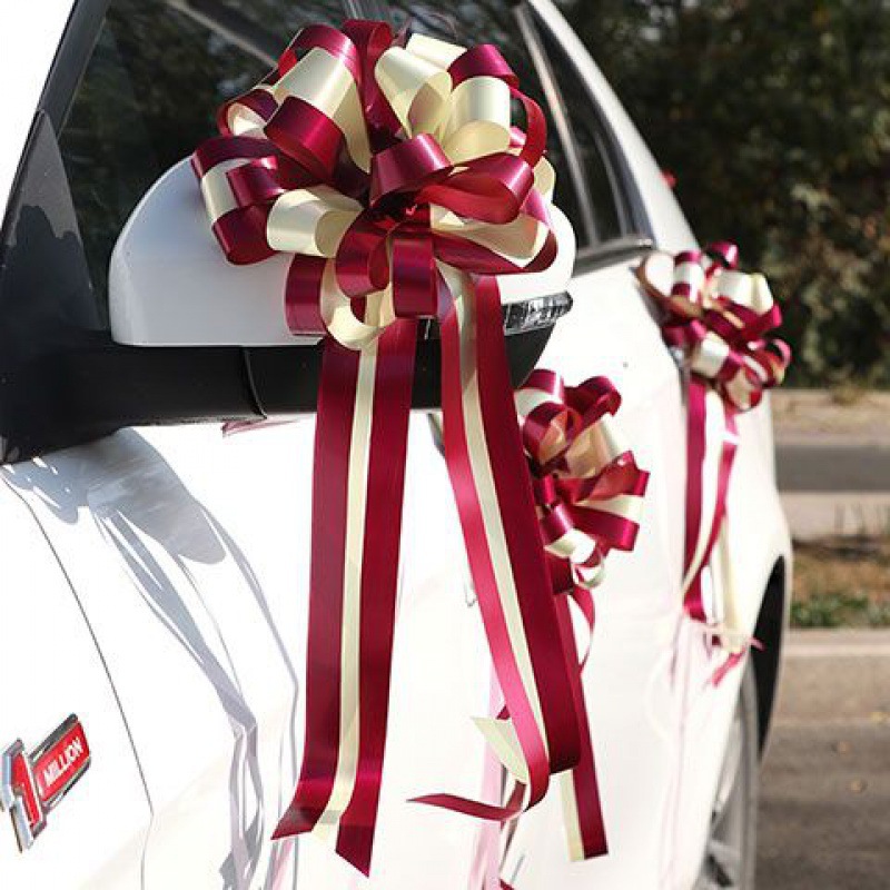 婚车装饰拉花彩带结婚车队副车丝带大号蝴蝶结婚房布置用品大全