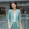 2021 Spring and summer Korean Edition fashion temperament Self cultivation Middle score Blazer Ladies Occupation suit business affairs leisure time white collar