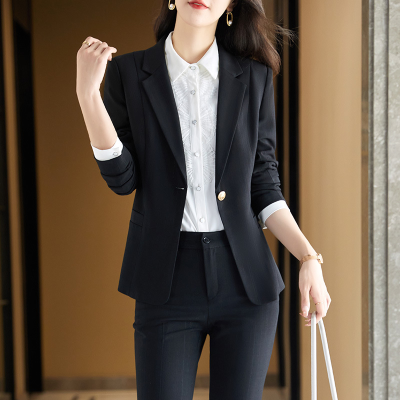职业女装秋款长袖通勤ol穿搭时尚修身设计感西装套裤工作服西装