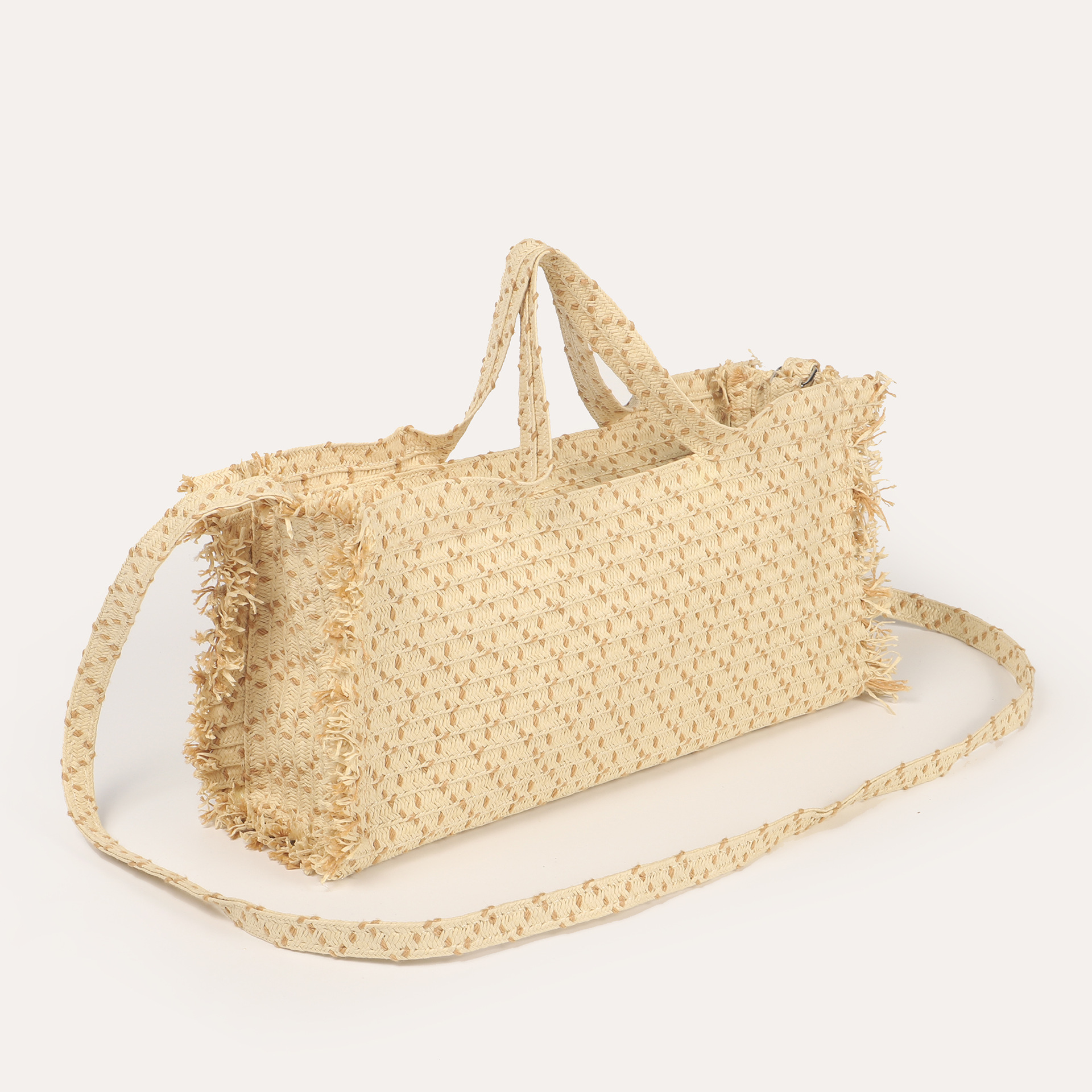 编织包草编包条纹手提包单肩斜挎包时尚百搭休闲度假沙滩包工厂