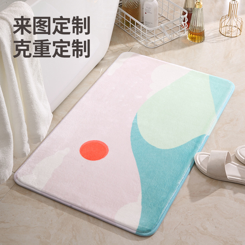 跨境新品记忆海绵进门地垫卫生间门口垫子浴室吸水脚踏垫家用批发