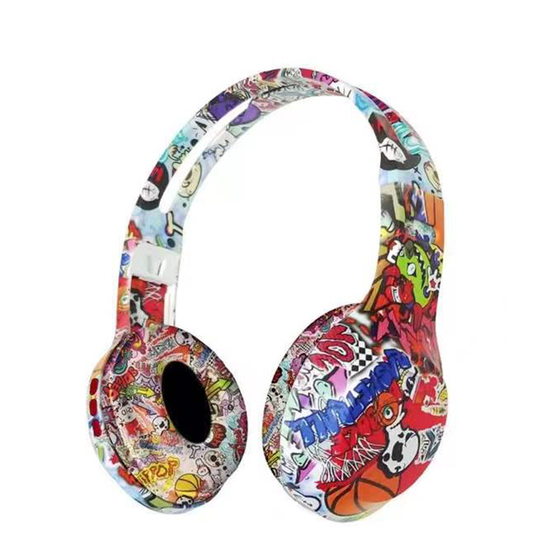 Cross-Border New Arrival Bk-32 Trending Graffiti Headset Bluetooth Headset Wireless Stereo Bluetooth Earphone